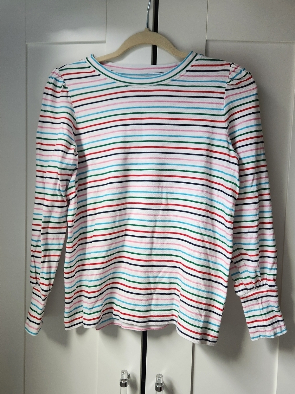 LOFT Long Sleeve Rainbow Striped Tee -